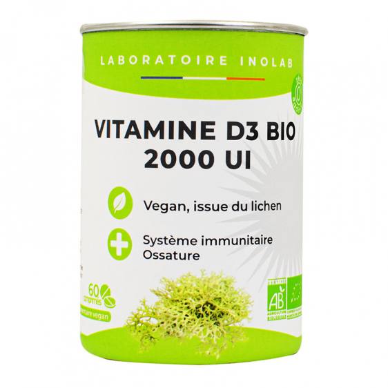 Vitamine D3 issue du lichen bio 60 comprimés