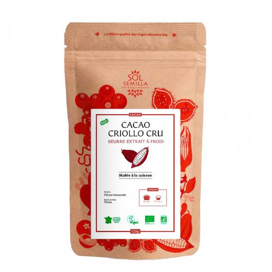 Beurre de cacao criollo cru bio équitable 200g - Nutri Naturel
