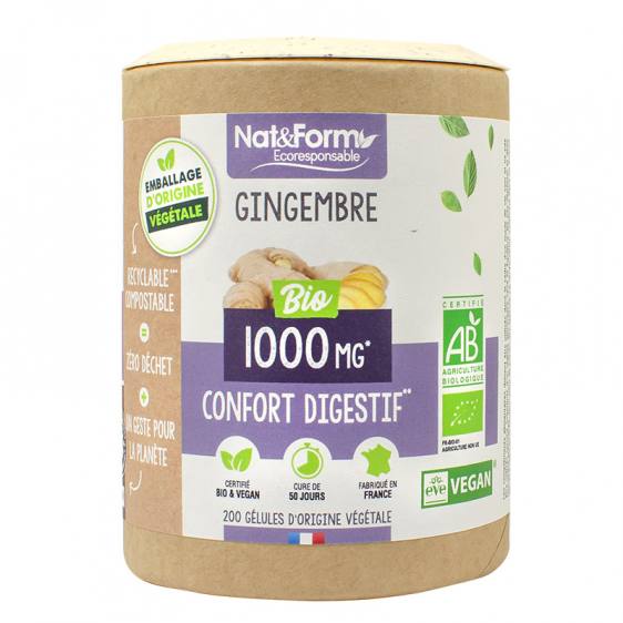 Gingembre bio éco-responsable 200 gélules