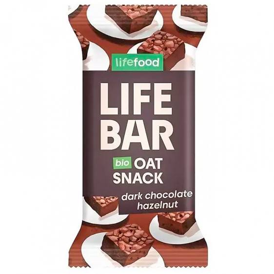 Lifebar snack d'avoine chocolat noir noisettes 40g