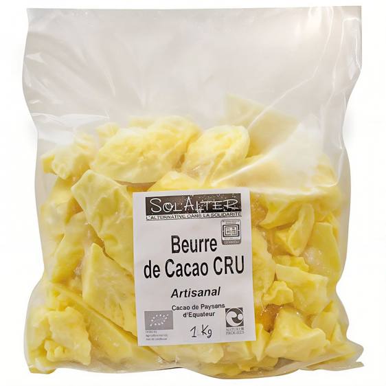 Beurre de cacao artisanal cru bio 1kg
