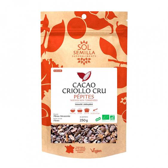 Eclats de cacao cru bio 250g
