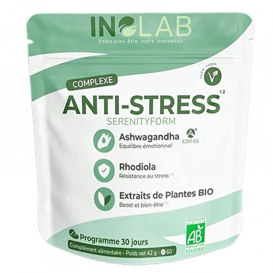 Serenityform ashwagandha rhodiola bio 60 comprimés