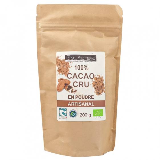 Cacao artisanal cru en poudre bio équitable 200g