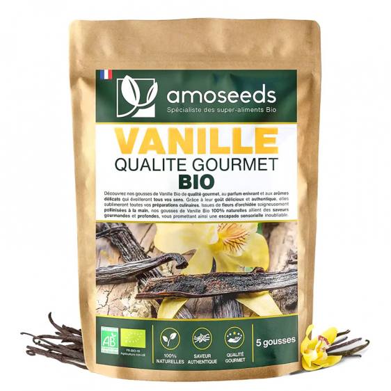 Vanille qualité gourmet bio 5 gousses
