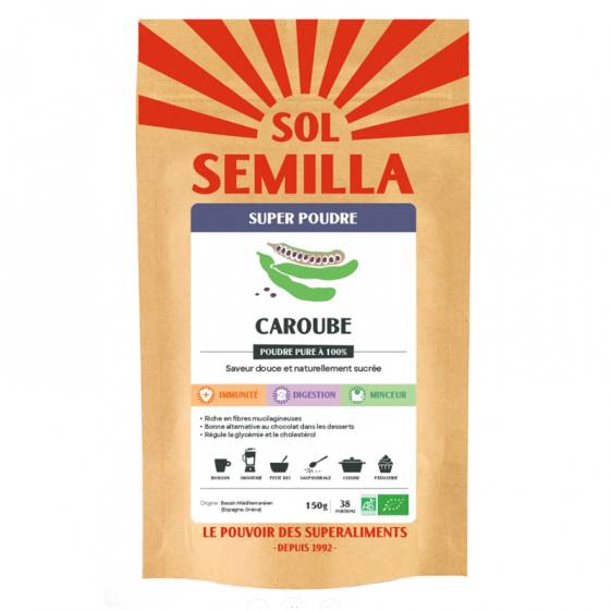 Caroube crue bio en poudre 150g