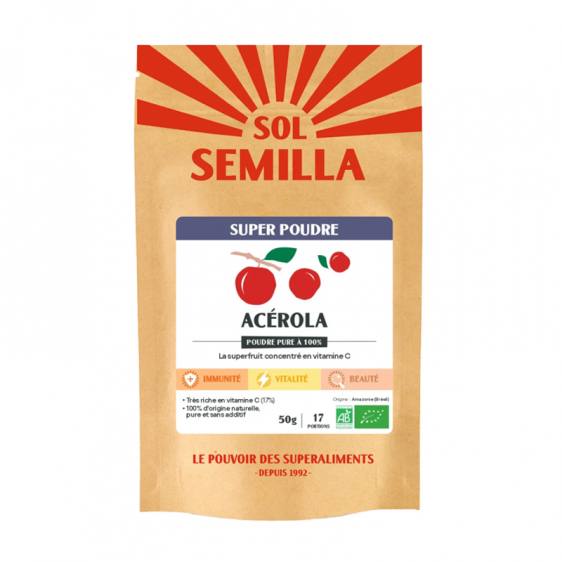 Acérola crue bio en poudre 50g