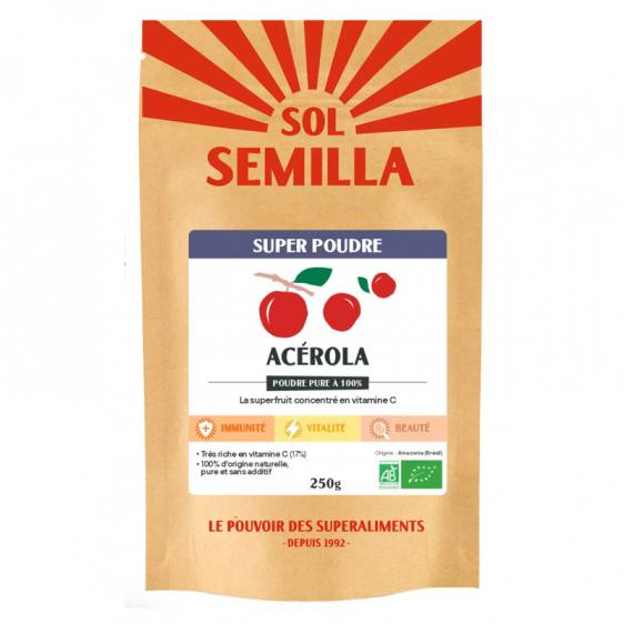 Acérola crue bio en poudre 250g