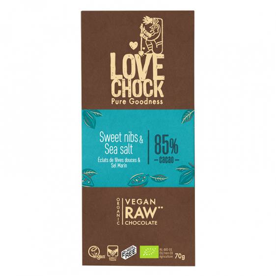 Lovechock tablette éclats de cacao sel de mer 70g