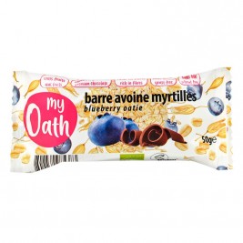 Barre avoine myrtille enrobée de chocolat bio 50g