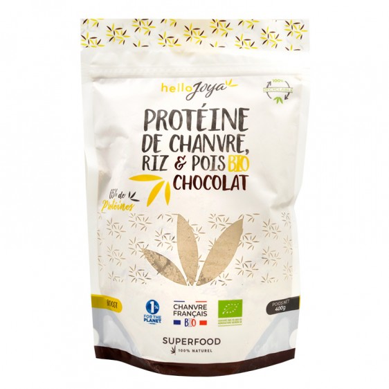 Protéine de chanvre riz pois chocolat bio 400g